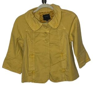Sanctuary Linen Blend Gold Button Down Shacket Sz XS